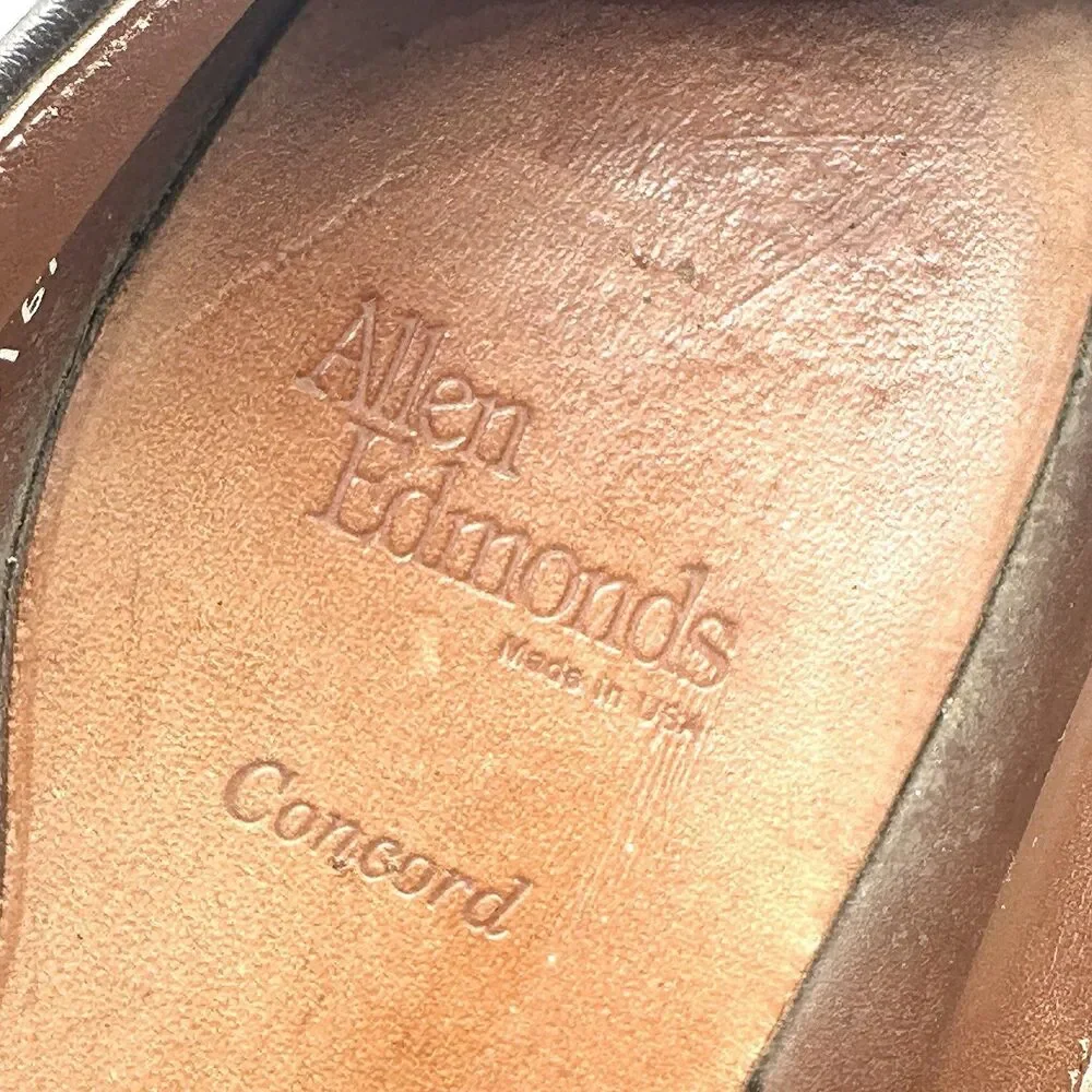 Allen Edmonds Concord Mens Size 11 D Brown Wingtip Leather Brogue Dress Shoes